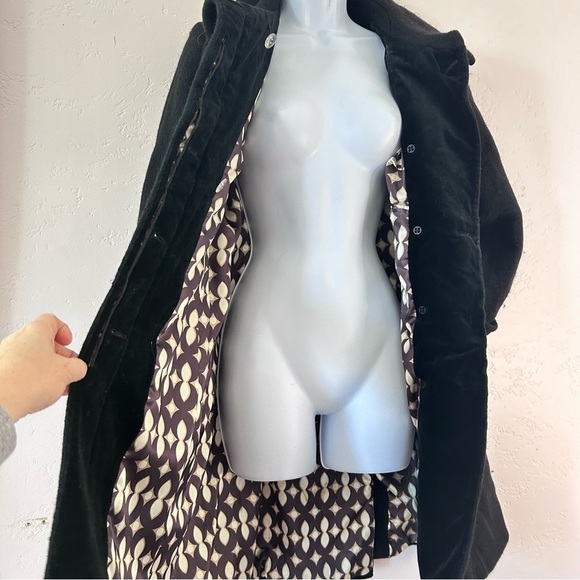 TED BAKER Womens Wool Mohair Blend Black Single Breasted Peacoat TB Size 4 US 8 - Picture 4 of 15